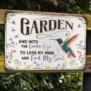Welcome To Our Garden Tin Metal Sign Garden Welcome Gardening